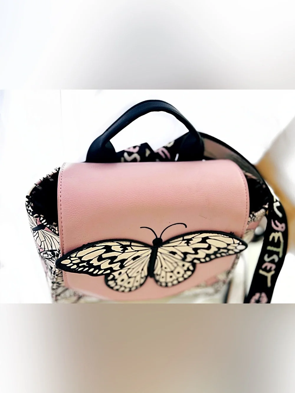 Betsey Johnson Pink Butterfly Mini Backpack/Purse 🦋
